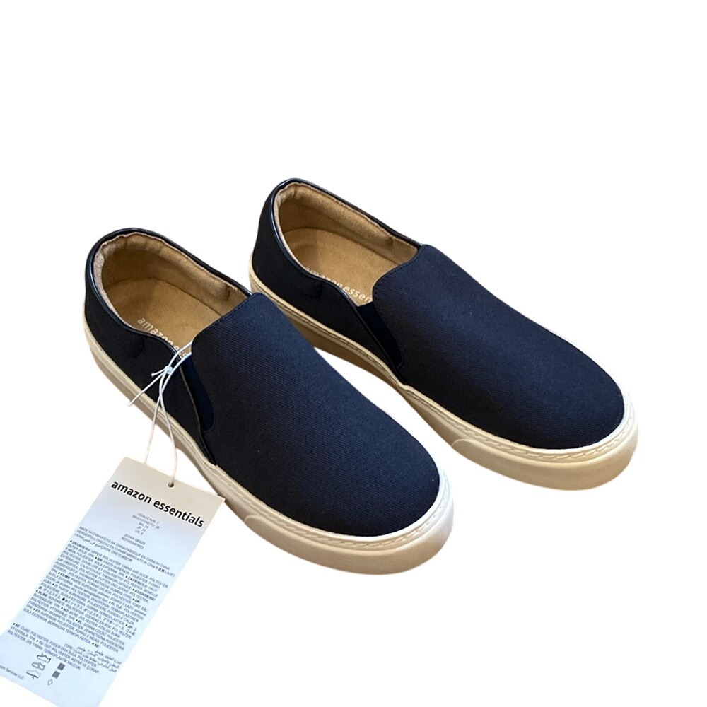 Amazon Essentials Womens Slip-On Canvas Shoes Size 7 Navy White Casual‎ Comfort